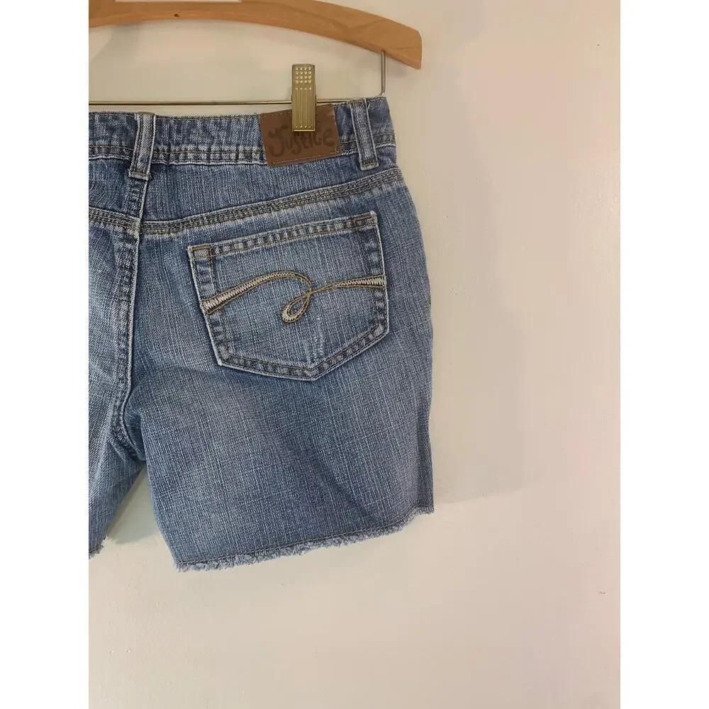 JUSTICE Girl’s Simply Low Distressed Cut Off Jean Shorts / Size: 12R